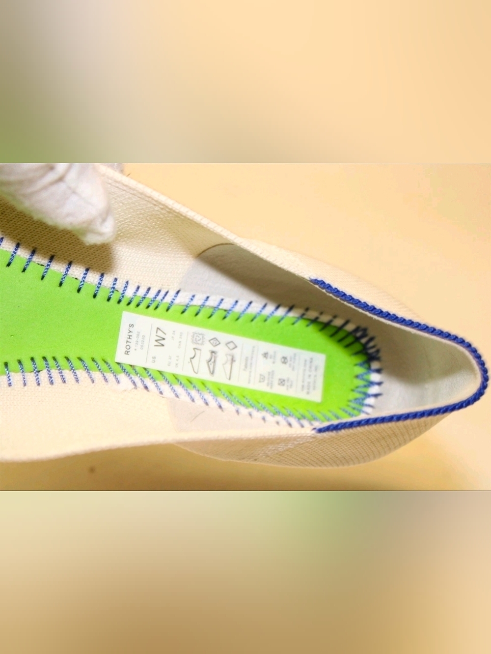 Rothy's Ivory Petal Ballet Flat with Flower AccentRothy's The Petal Square 7 - Picture 8 of 14